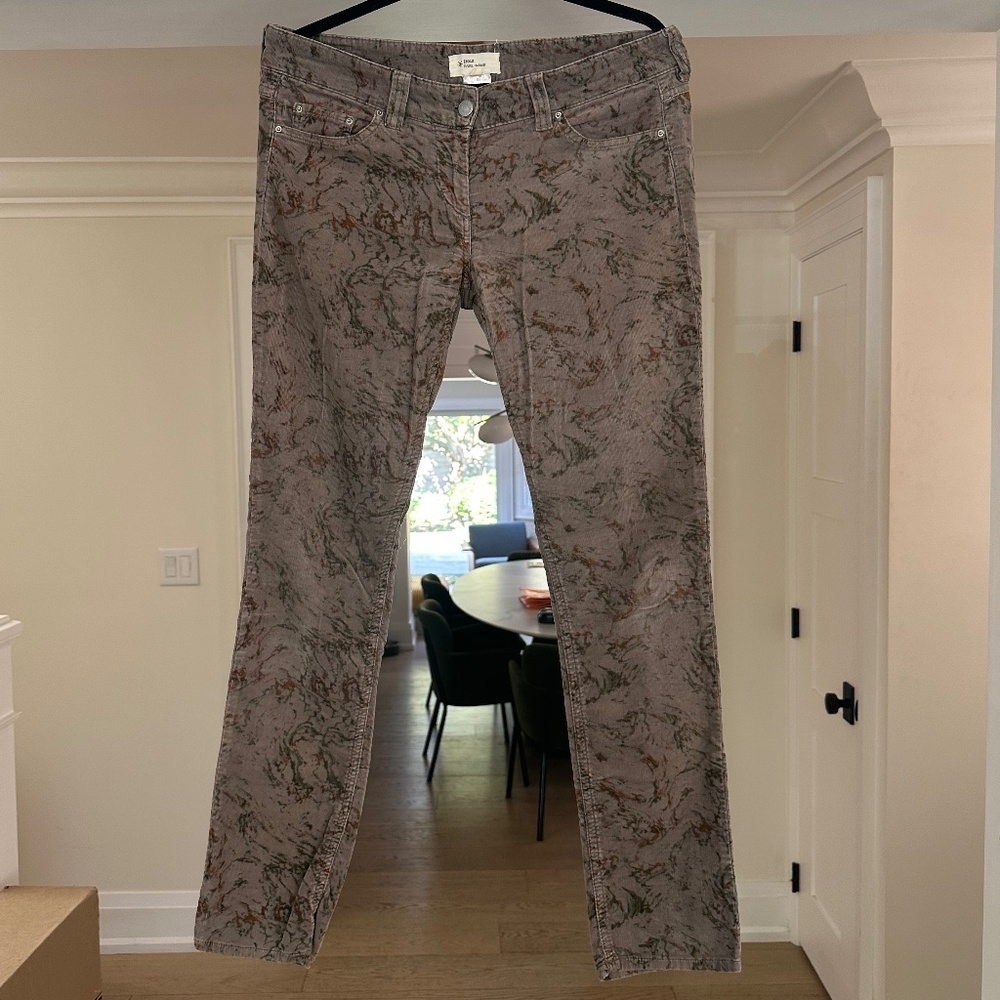 ISABEL MARANT ETOILE Grey Cords w/ Rust and Forest Green Pattern - Size 3 (US 8)